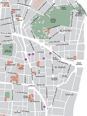 Itinerari de Mercè Rodoreda a sant Gervasi. Infografia de Mestre&Farràs scp.