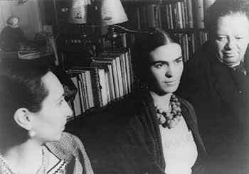 Malu Block, Frida Kahlo i Diego Rivera, l'any 1932. United States Library of Congress's Prints and Photographs
