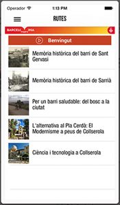 Les Rutes es poden consultar mitjançant una app (barcelona.cat/app4bcn/turismesarria), des del mòbil.