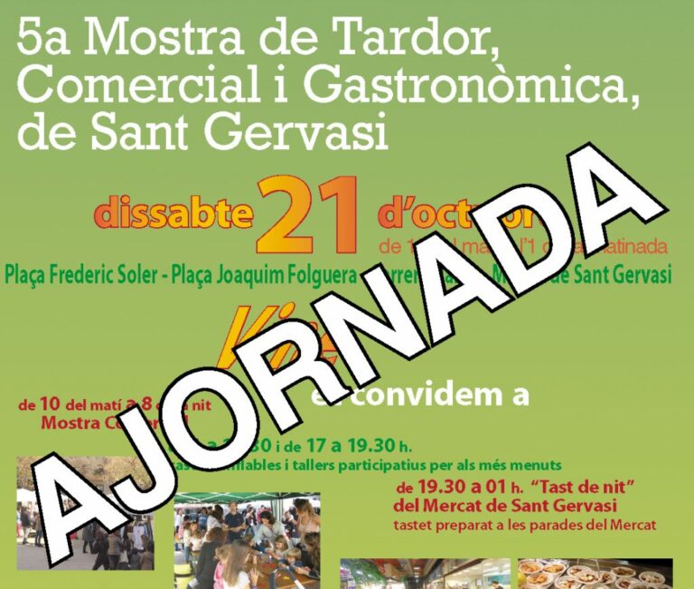 S’ajorna la 5a Mostra de Tardor Comercial i Gastronòmica de Sant Gervasi