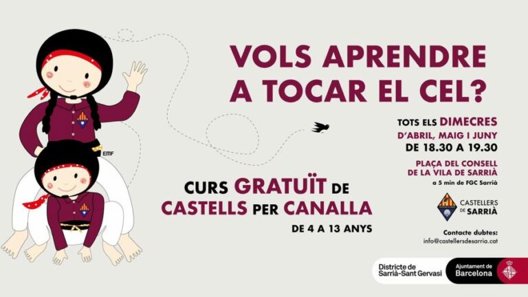Els Castellers de Sarrià ofereixen un curs gratuït per infants de 4 a 13 anys