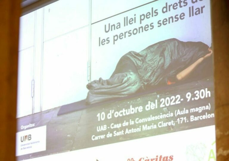 Conjura d’entitats socials per reclamar l’aprovació de la llei per erradicar el sensellarisme el 2023