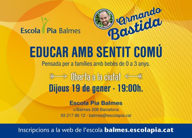 Armando Bastida abordarà les inquietuds de les famílies amb fills en una conferència a l’Escola Pia Balmes