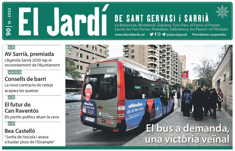 Portada El Jardí de Sant Gervasi i Sarrià, desembre 2022