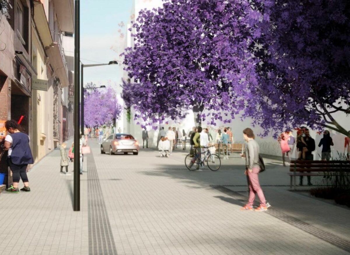 Render de la pacificació del carrer Sant Gervasi de Cassoles amb la superilla de la Bonanova © Ajuntament de Barcelona