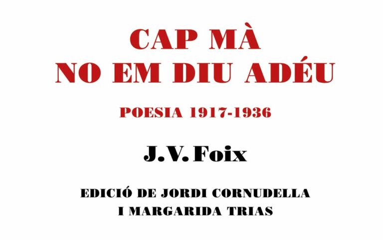 Es publica un recull de tots els textos poètics que J.V Foix va divulgar abans de la Guerra Civil