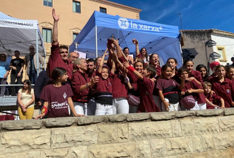 Els Castellers de Sarrià acaben en tercera posició el Concurs de Castells de Torredembarra